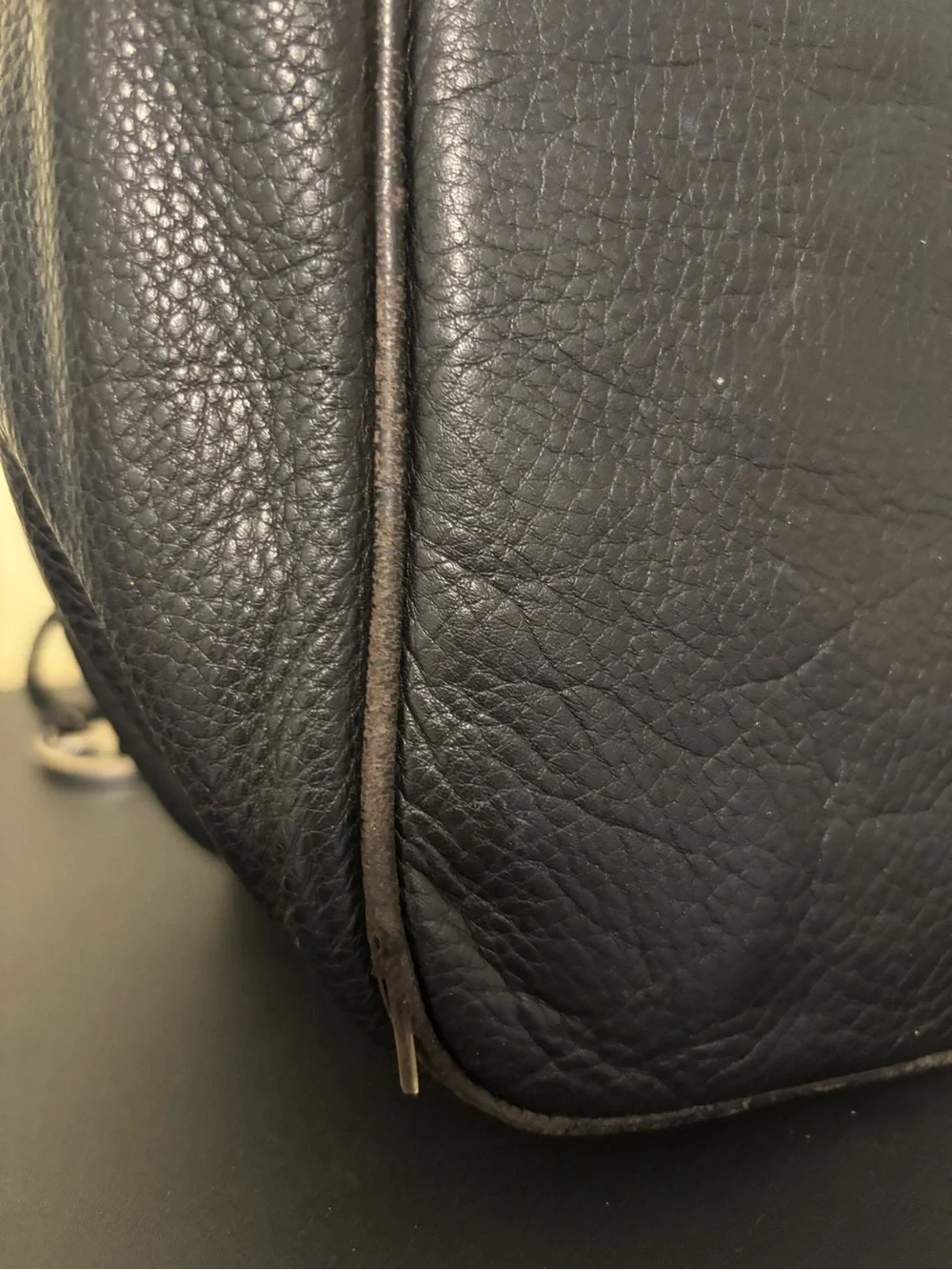 Michael Kors Black Pebbled Leather Drawstring Shoulder Bag